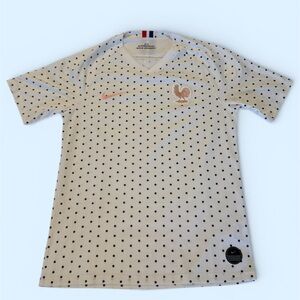 Nike White and Black hex Dot Men's France team Jersey